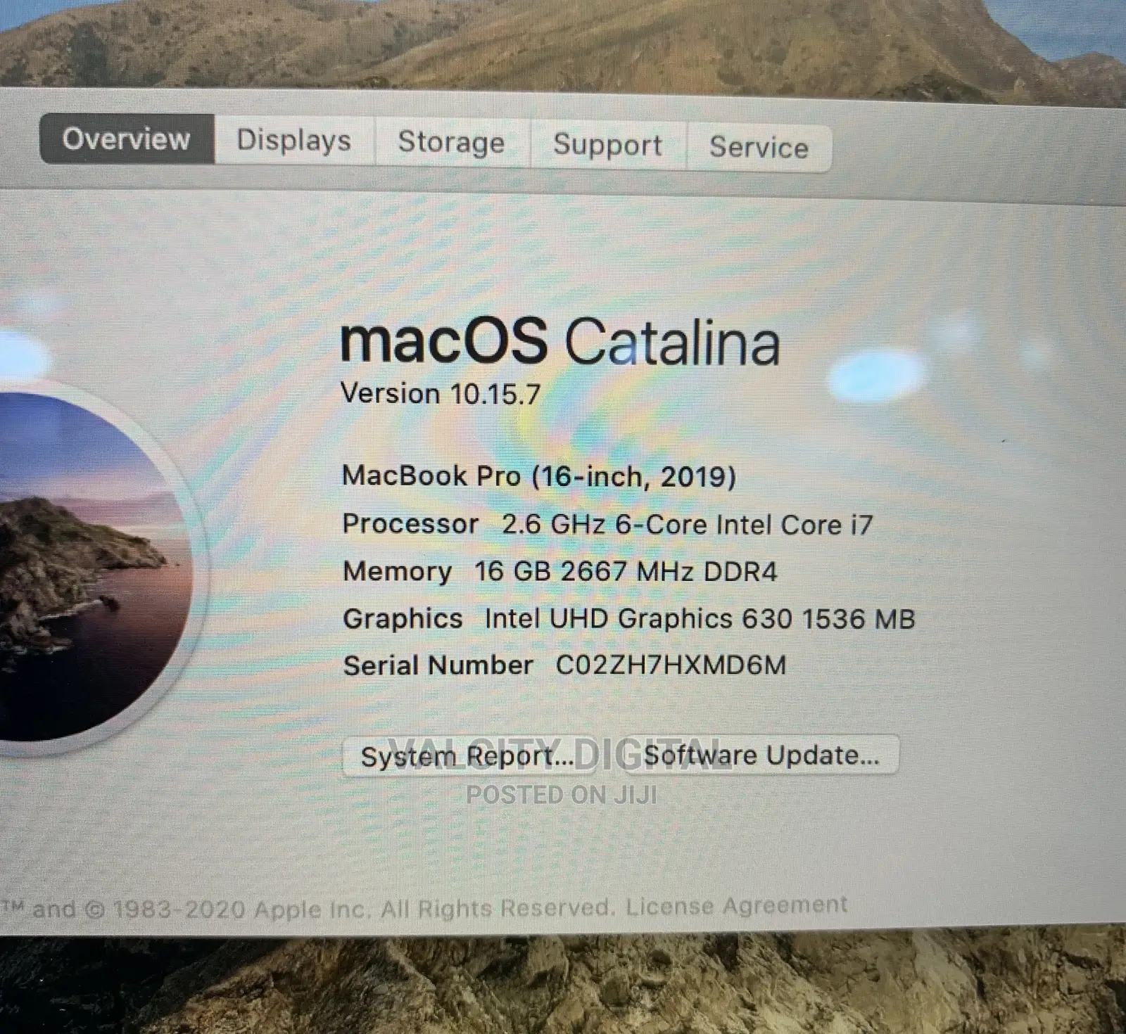 Laptop Apple MacBook Pro 2019 16GB Intel Core I7 SSD 512GB