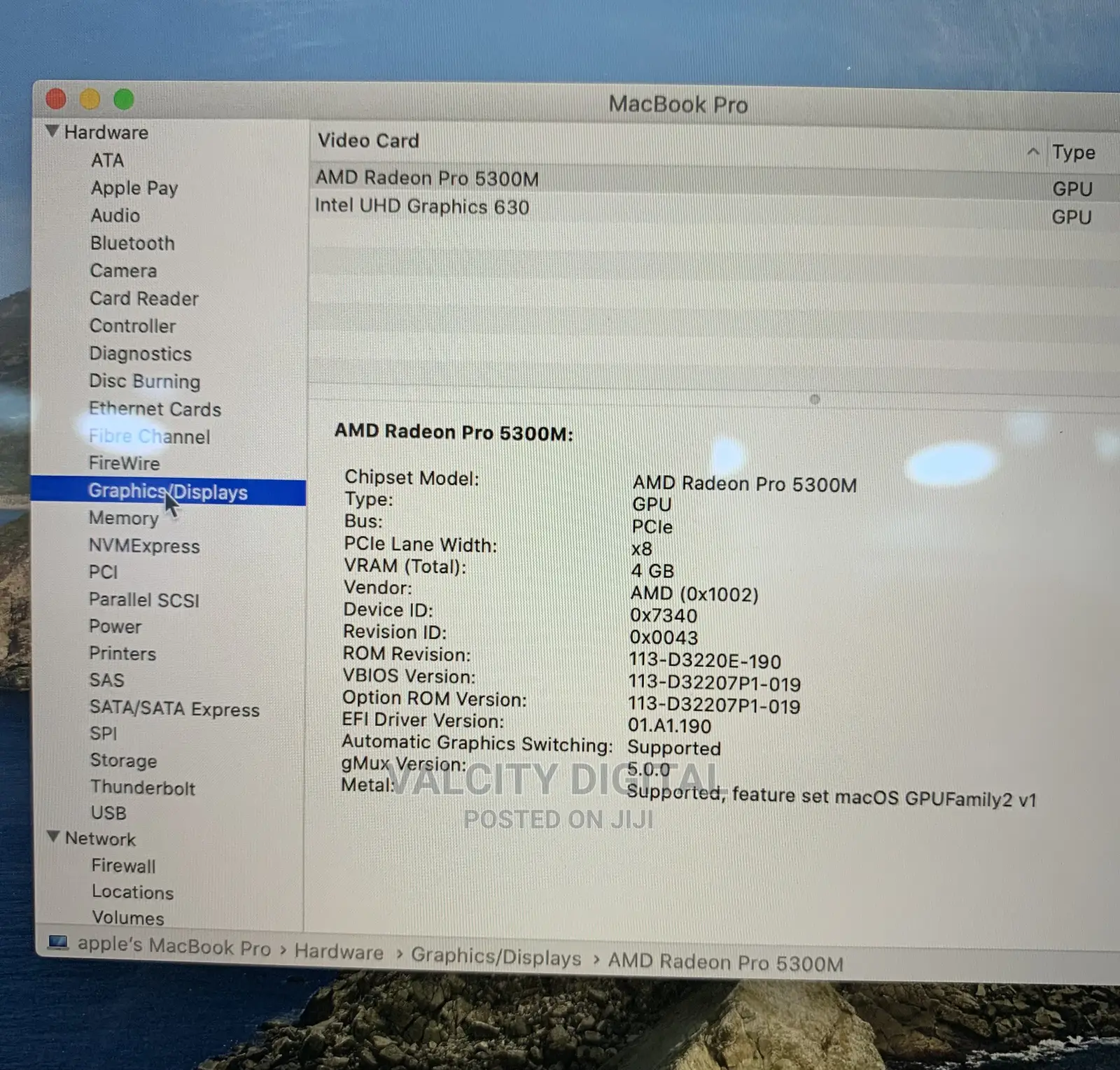 Laptop Apple MacBook Pro 2019 16GB Intel Core I7 SSD 512GB