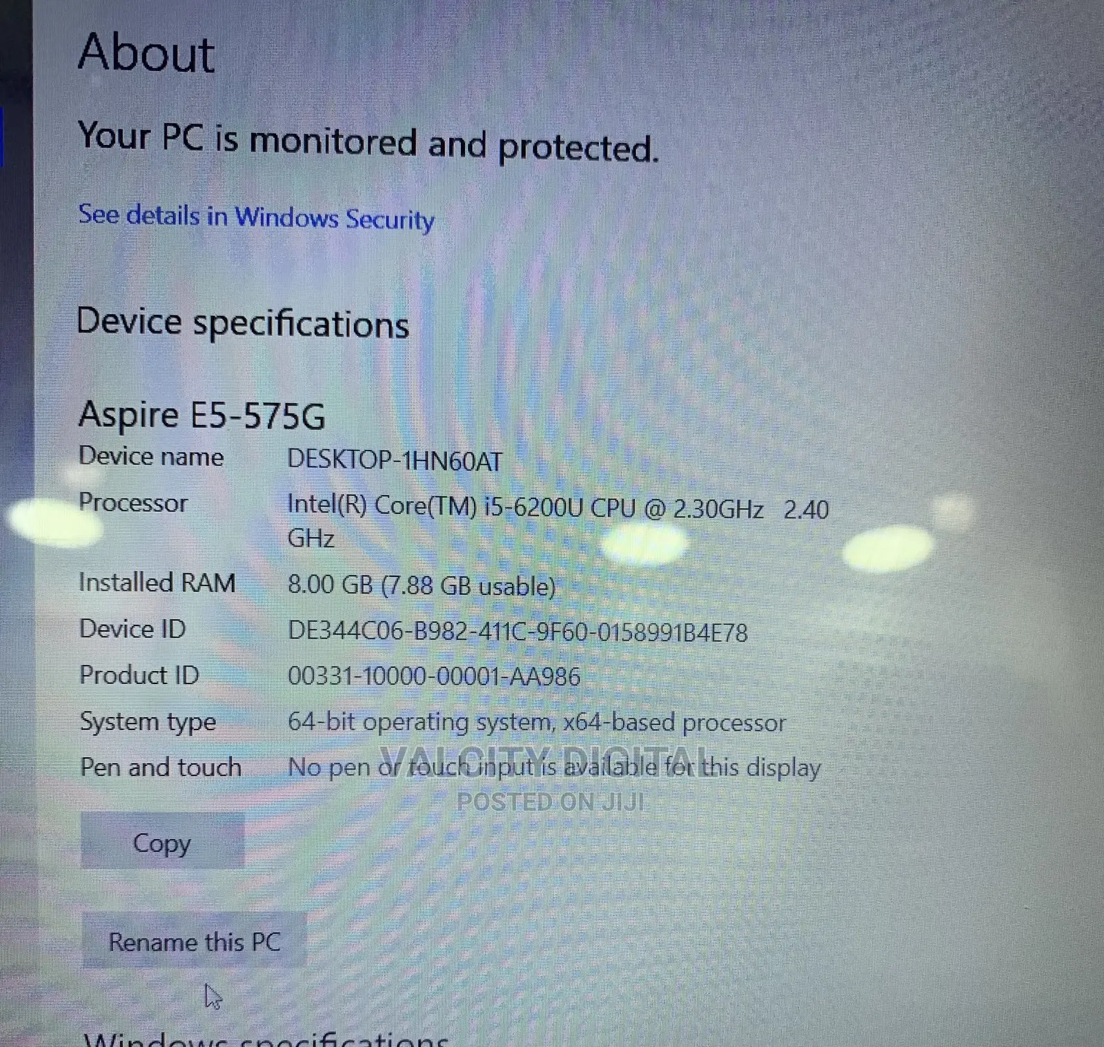 Laptop Acer Aspire E5-575g 8GB Intel Core I5 SSD 256GB