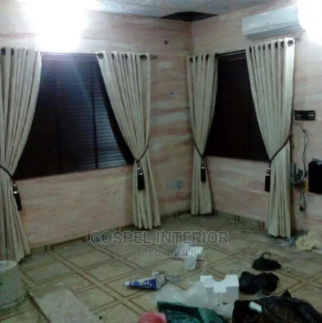 Curtains and Window Blinds With Bed Sheets Are Available