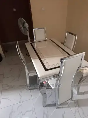 Luxury 4 Seater Marble Top Versace Design Dining Table Set.