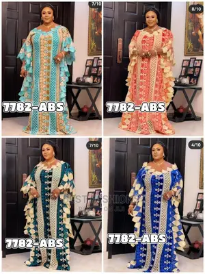 Elegant Ladies Cord Lace Bubu Gown
