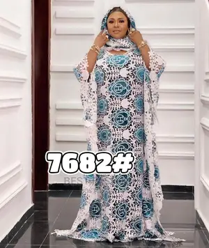 Elegant Ladies Cord Lace Bubu Gown