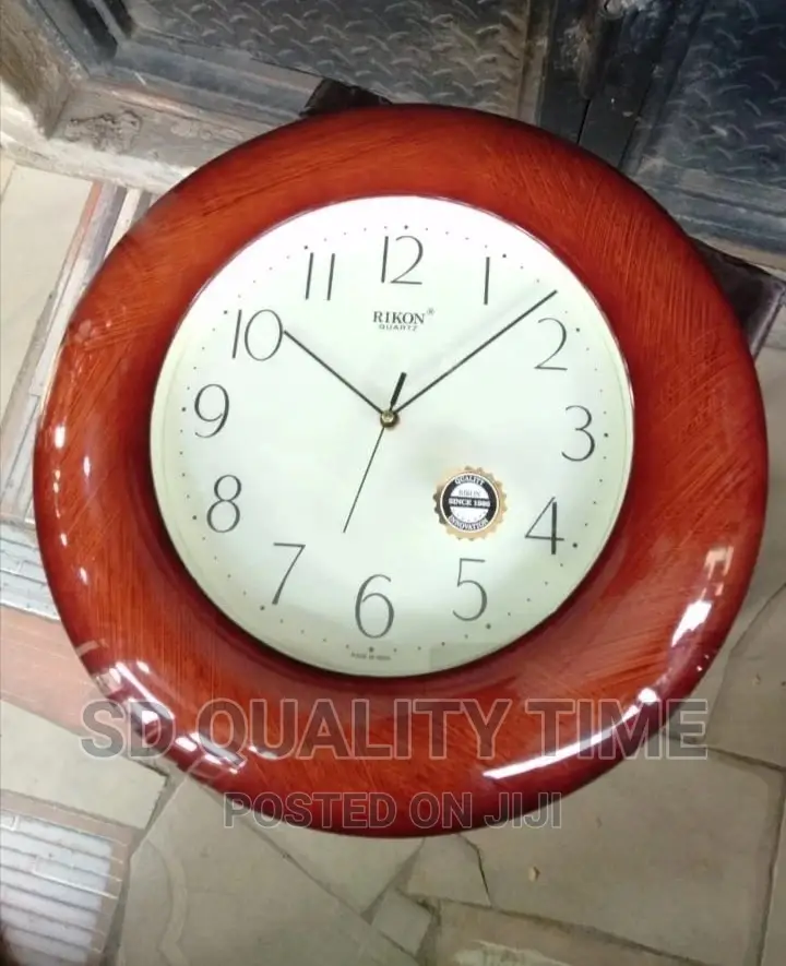 Rikon Brown Frame Wall Clock