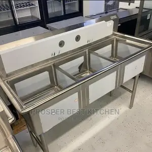 3 Chambers Kitchen Sink Without Under or Extension