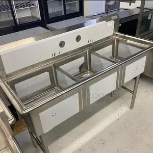3 Chambers Kitchen Sink Without Under or Extension