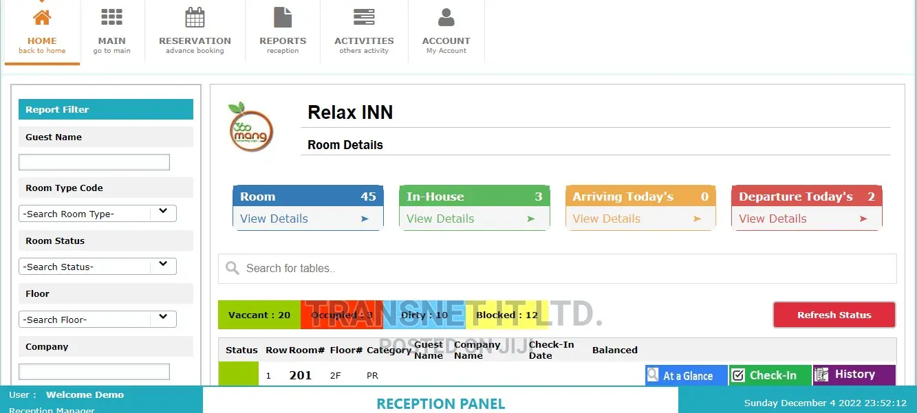 Hotel Management Software, Setup Training
