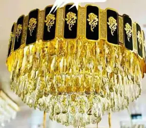 Quality Crystal Gold Mounted Chandelier Light