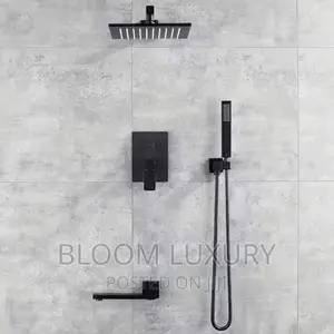 Black Square 5-Ways Conduit Shower