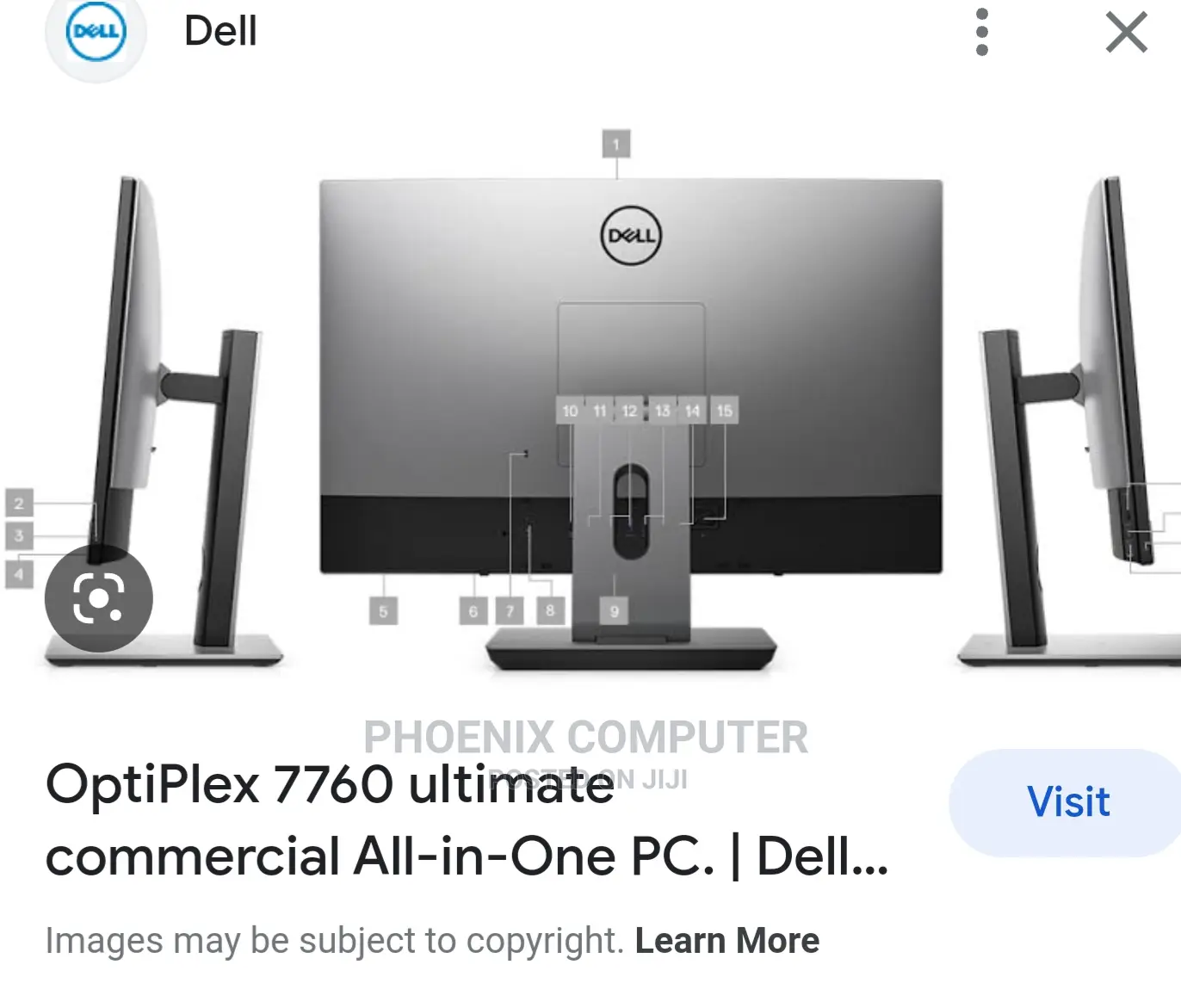 Desktop Computer Dell OptiPlex 7760 16GB Intel Core I7 HDD 1T