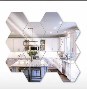 12pcs 3D Mirror Wall Sticker Home Decor Hexagon Acrylic