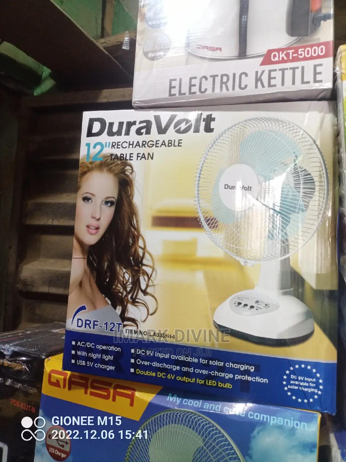 Table Top Duravolt Rechargeable Fan