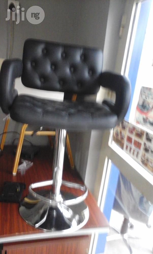 Leather Barstool Black