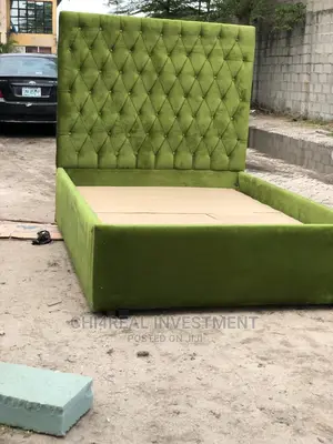 4.5 by 6 Fabric/Suede Bedframe
