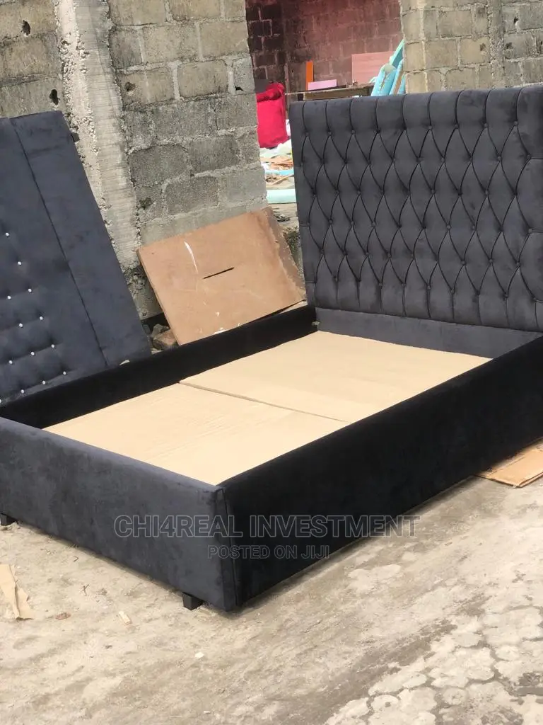 4.5 by 6 Solid Suede Bedframe