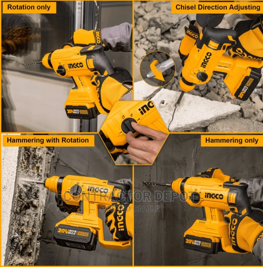 Ingco Cordless Brushless Rotary Hammer 20V