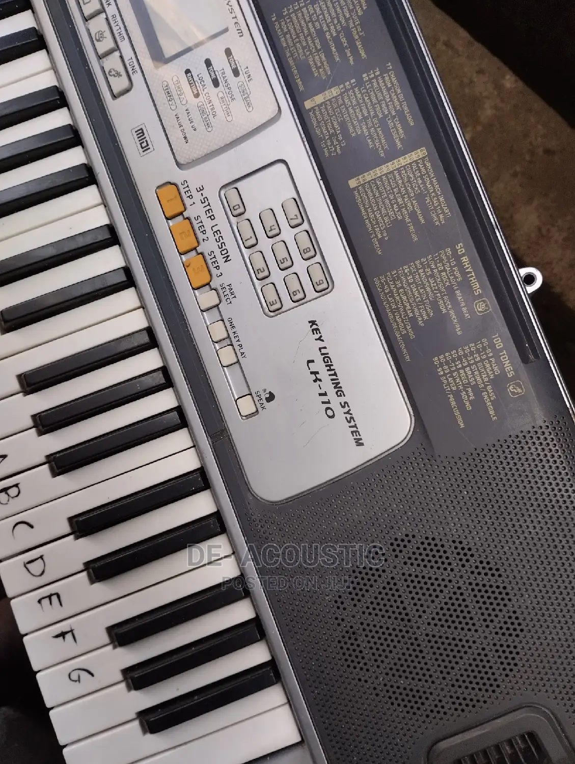 Casio LK110 Electronic Keyboard Key Lighting / Midi
