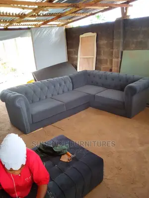 L Shaped Buttoned Sofa