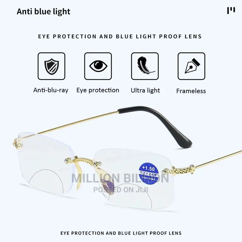 Rimless Reading Glasses Anti-Bluray
