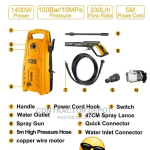 Ingco Original High Pressure Washer 1400w – 130bar
