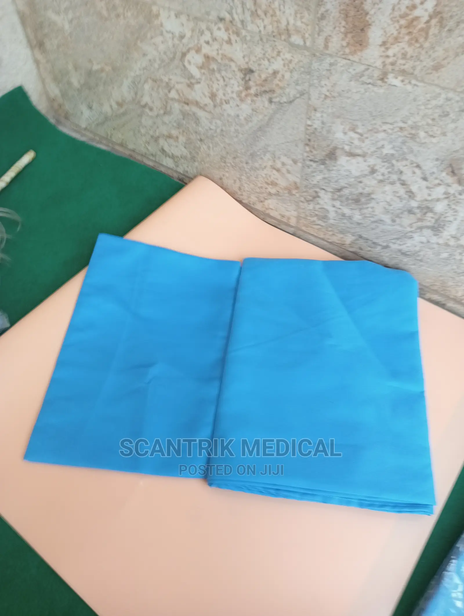 Blue Bed and Pillow for Clinical