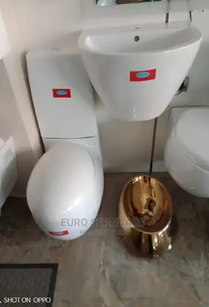 Egg-Shaped Water Closet With Hand Wash Basin