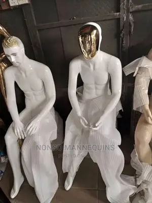 Sitting Down White Colour Male Mannequin