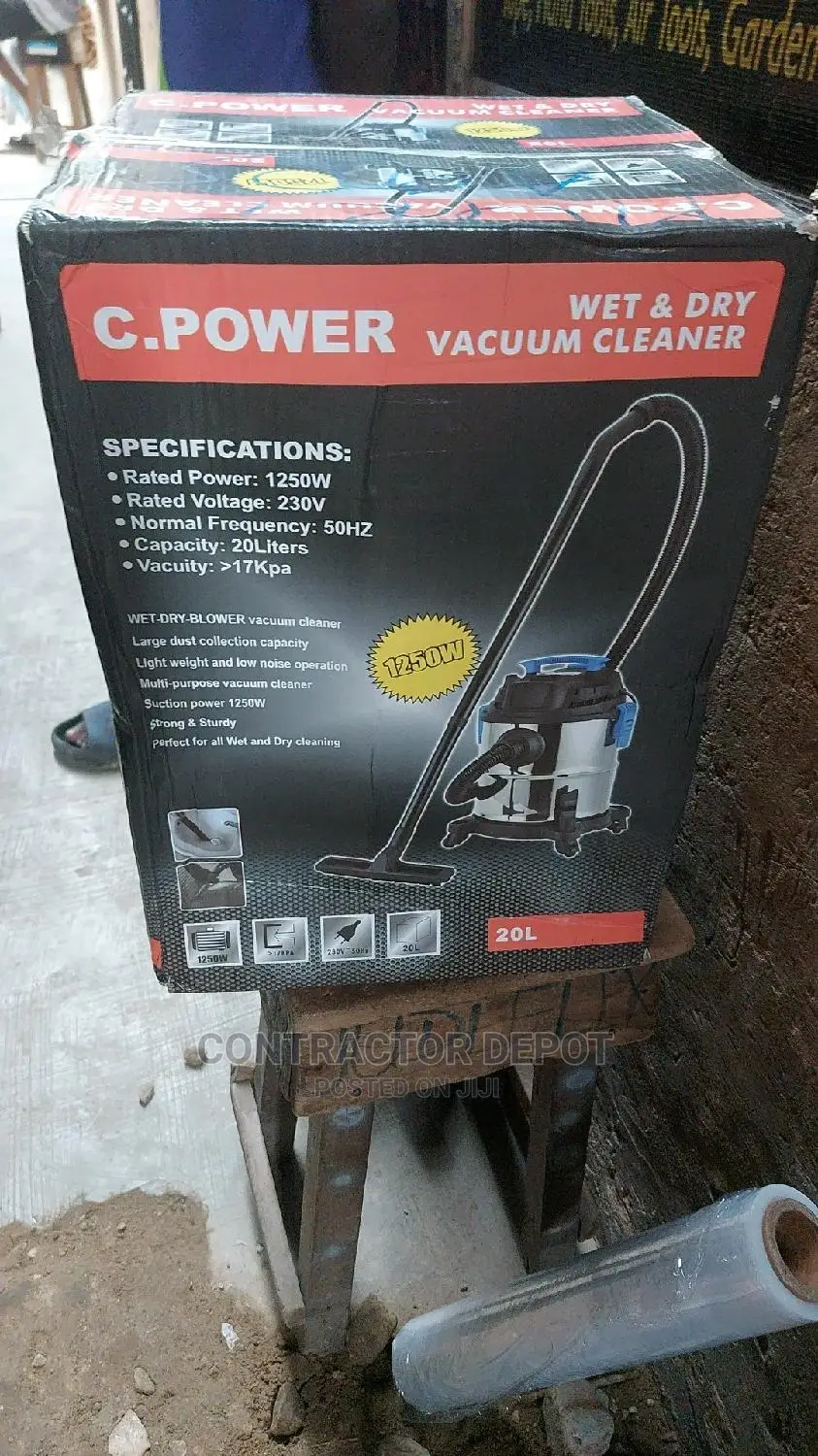 Wet and Dry Vacuum Cleaner - 20L - 1250W
