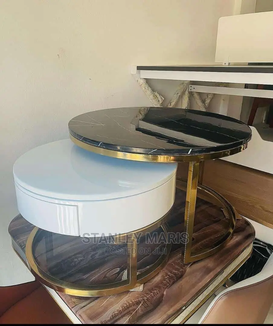 Adjustable Marble Top Centre Table With Drawer