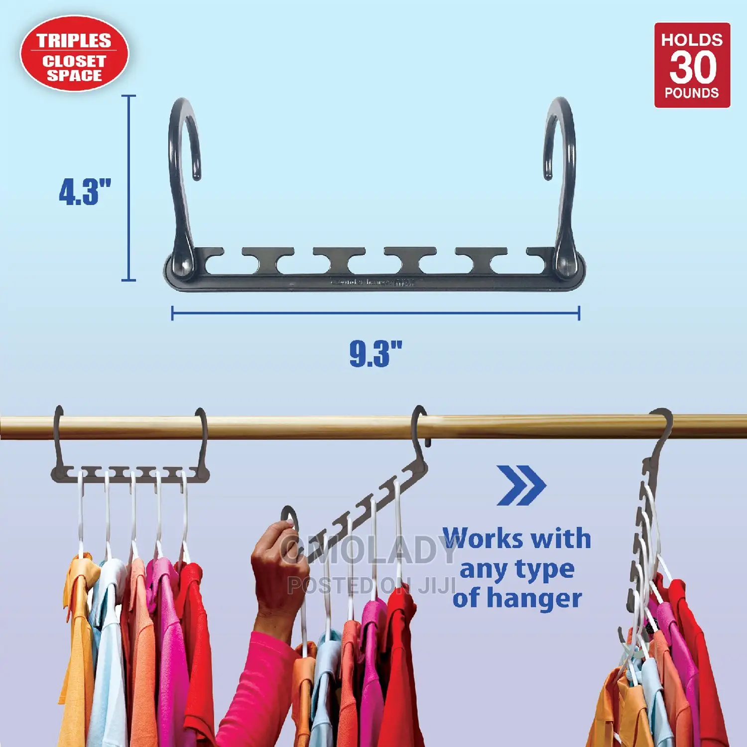 Wonder Hanger Max, Steel Grey, 10 Pack