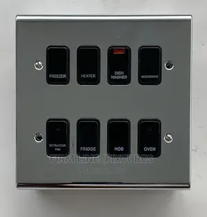 8 Gang Grid Switch (Chrome Plate/Black Switches)