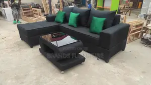 Photo - Beautiful Black Sofa With Center Table