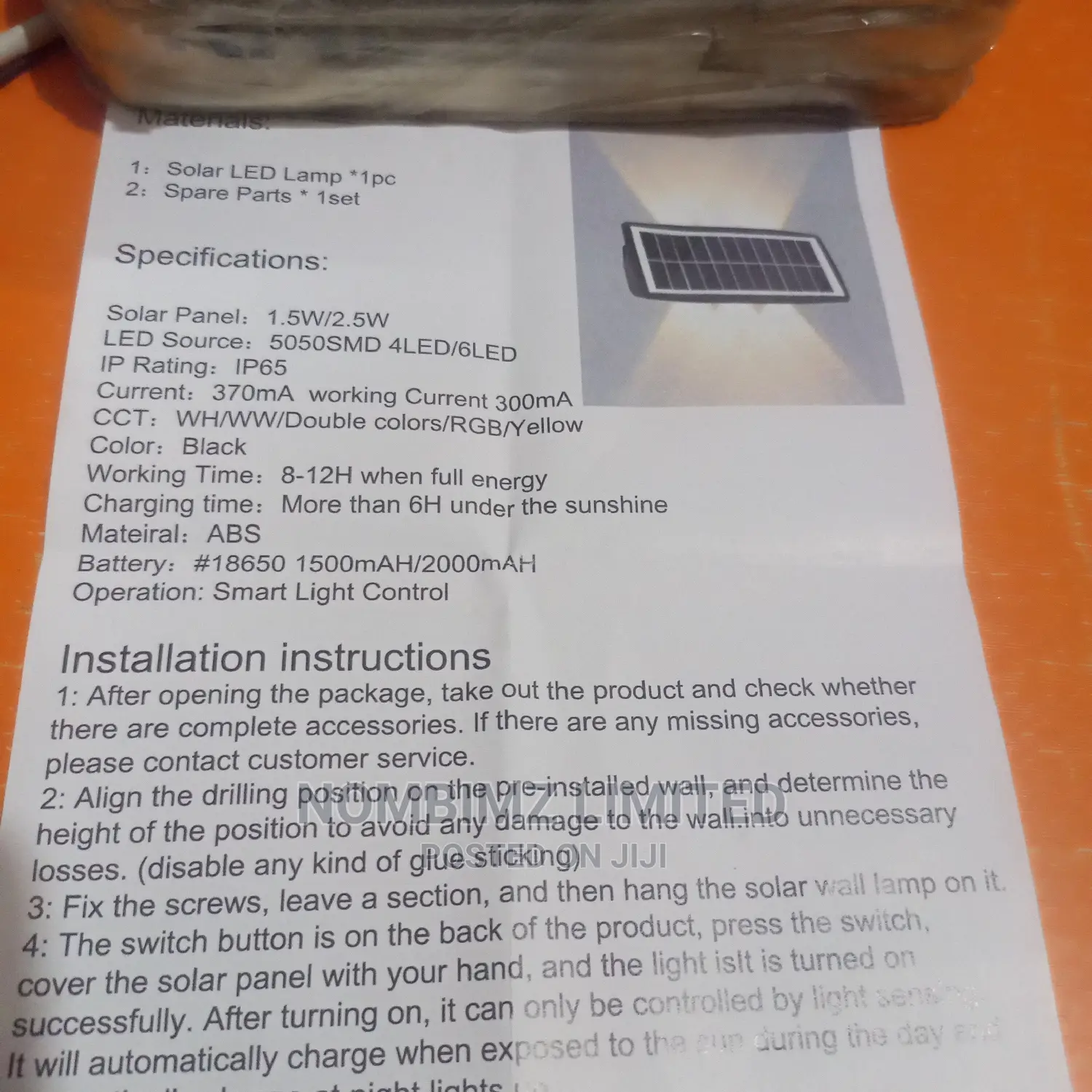 Unique Up Down 6 Lights Outdoor LED SOLAR Wall Light