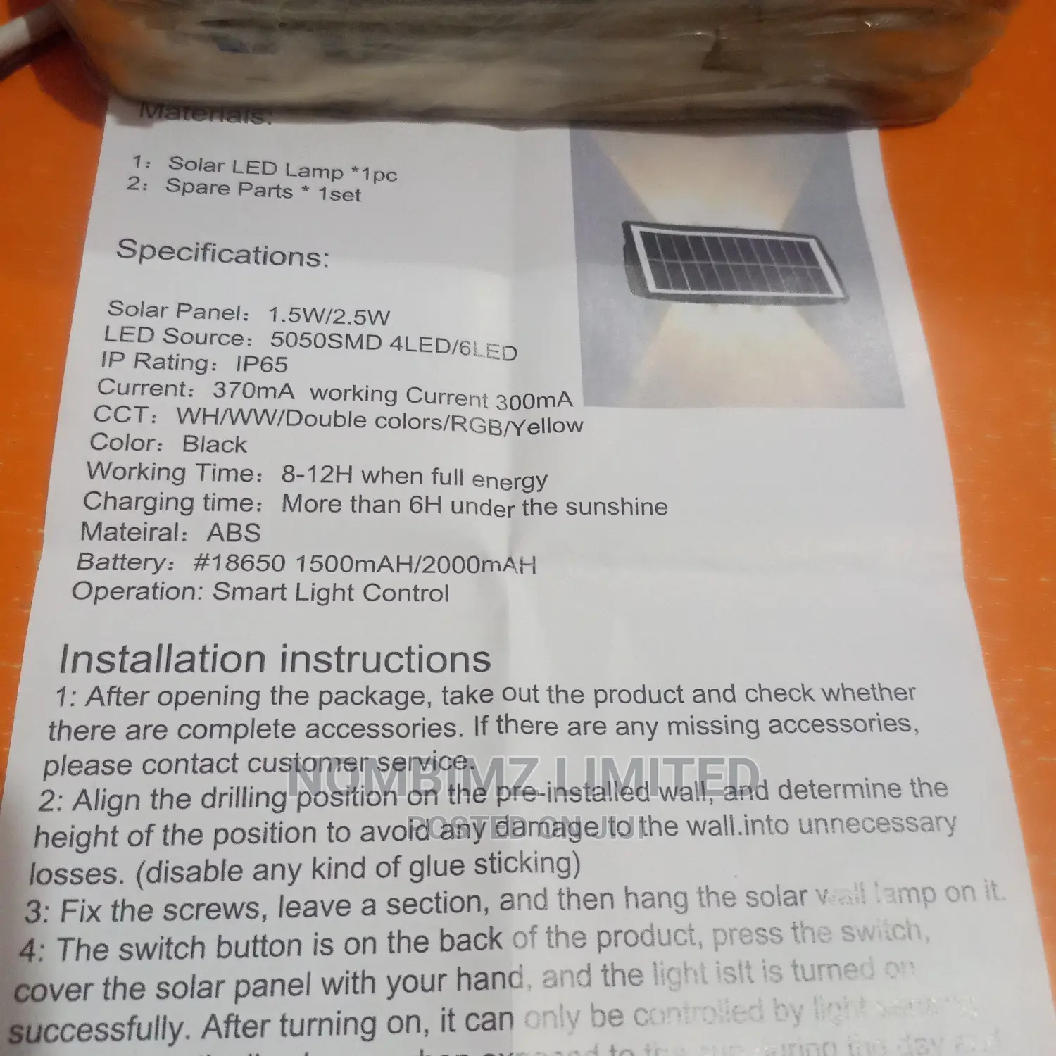 Unique Up Down 6 Lights Outdoor LED SOLAR Wall Light