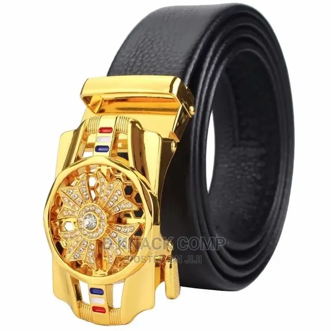 Automatic Leather Belt Adjustable - Black