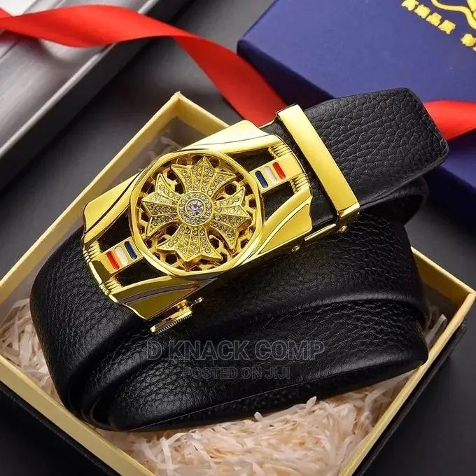 Automatic Leather Belt Adjustable - Black