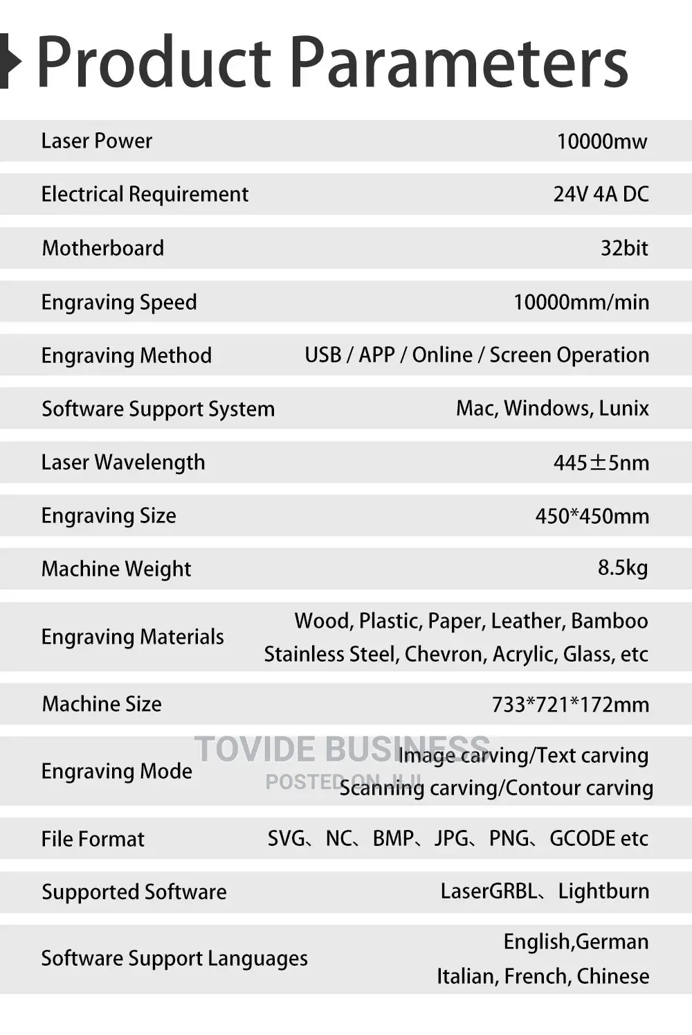 10W Laser Cutter and Engraver Machine 450×450mm