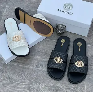 Louis Vuitton and Versace Leather Slipers