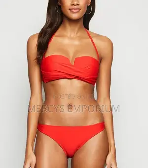 Red Two Pieces Set Bikini. Swimsuit Swimwear Beachwear