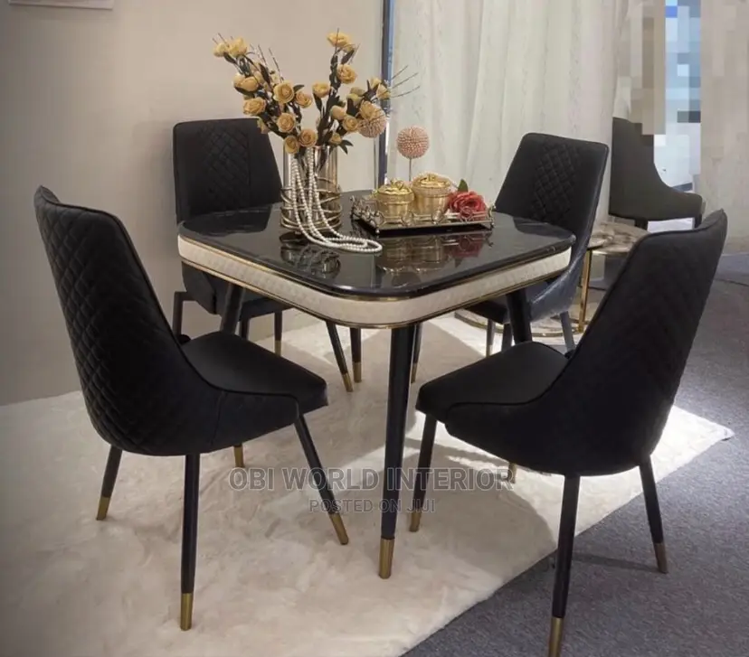 Quality Luxury Dining Table and 4 Chairs Set Portable