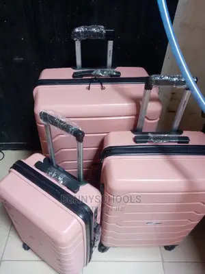 Set of 3 Foreign Rubber Plastic Traveling Luggage Boxes