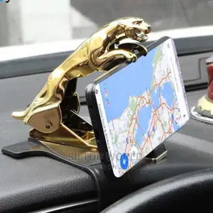 Gold Tiger Head Car Phone Holder