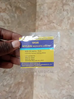 Black Monofilament Polyamide Nylon Sutures, for Surgical