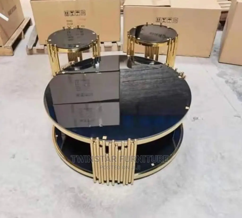 Royal Golden Frame Table and Side Stools