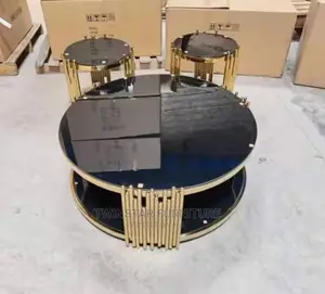 Royal Golden Frame Table and Side Stools
