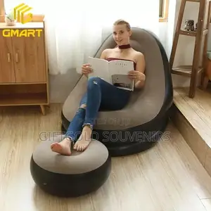 Inflatable Sofa With Foot Stool, Electric Pump