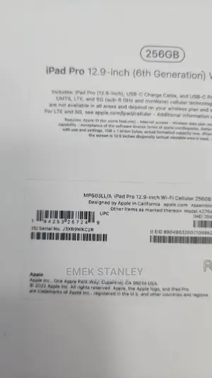 New Apple iPad Pro 12.9 (2022) 1 TB Gray