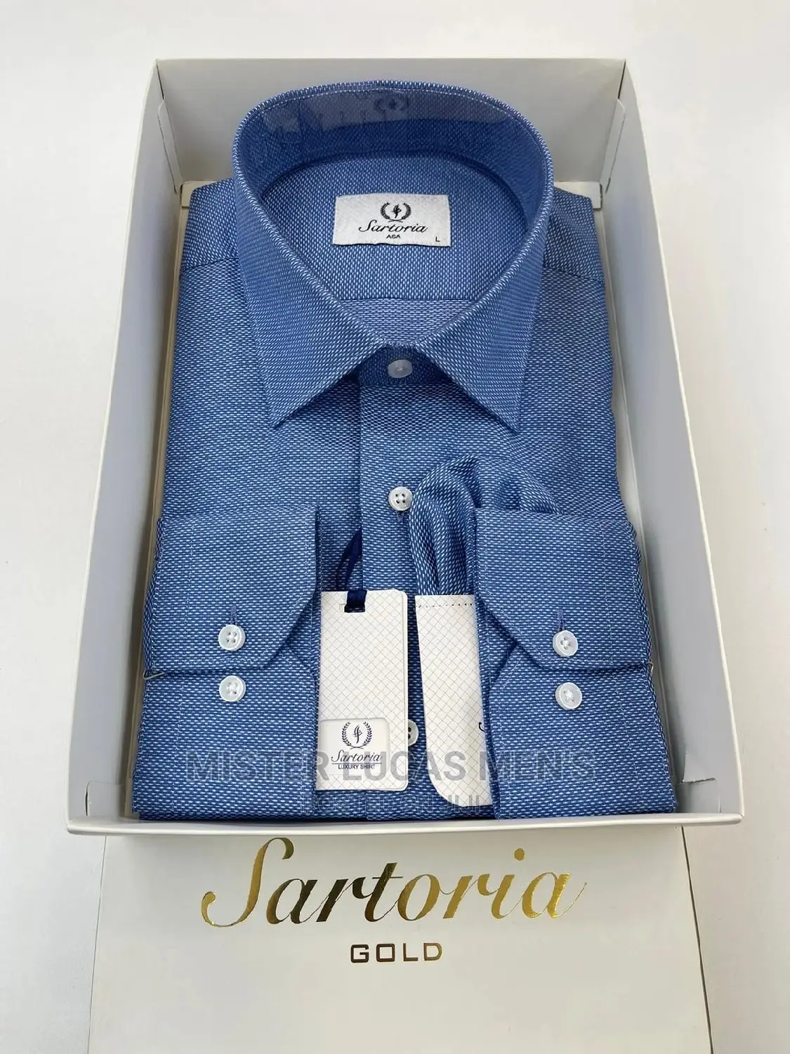 Blue Sartoria Gold Shirts.