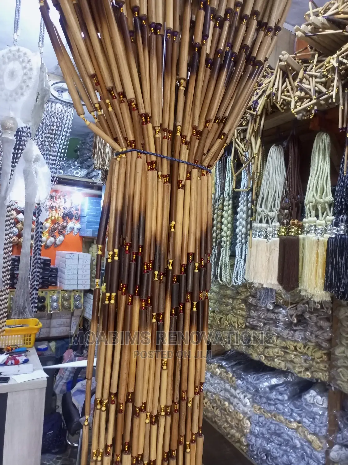 Polished Bamboo Kitchen Beads Curtain