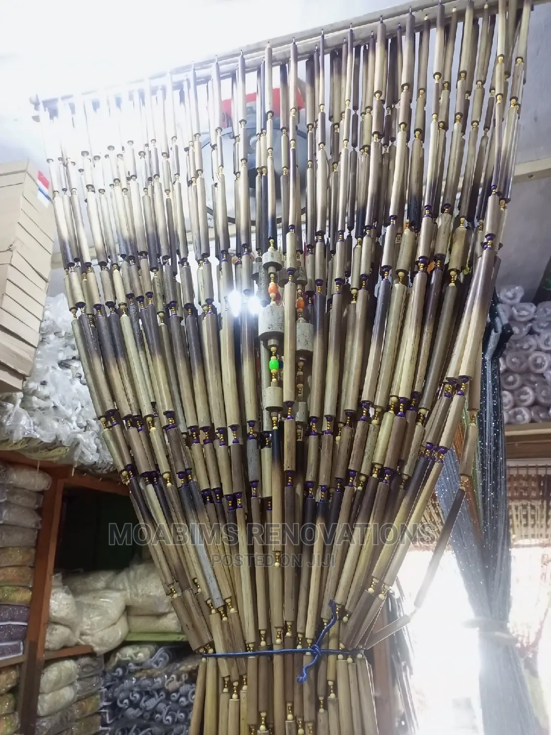 Polished Bamboo Kitchen Beads Curtain